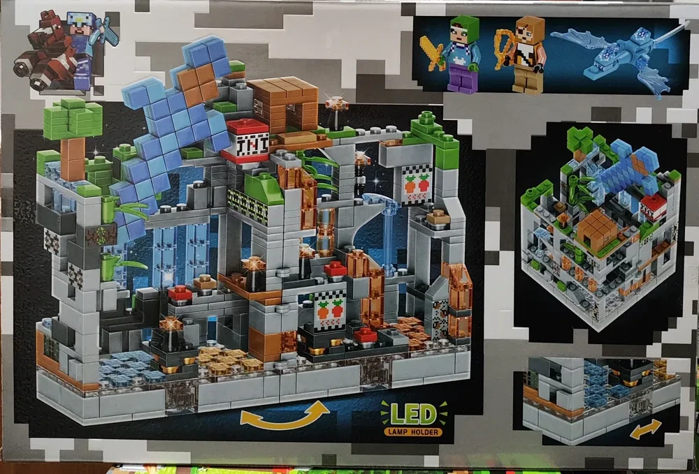 Конструктор LB615 Minecraft Сіра фортеця Майнкрафт 551 деталей LED підсвітка
