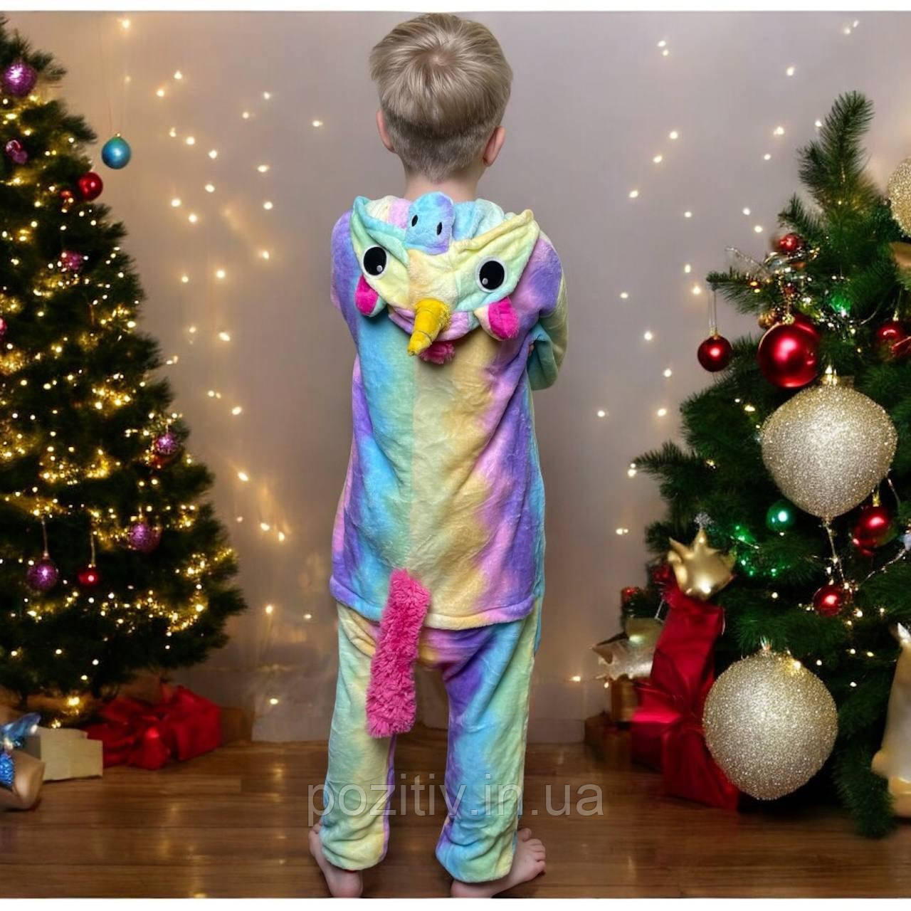 Кігурумі Єдиноріг райдужний кігурумі для дитини кінгурумі єдиноріг веселка кенгуру одноріг 130 і 140, фото 1