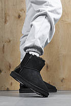 Зимові Жіночі Черевики UGG Classic Mini Zip Black Lacquer / Уггі Класик Міні Зіп Лакер Чорні, фото 2