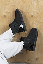 Зимові Жіночі Черевики UGG Classic Mini Zip Black Lacquer / Уггі Класик Міні Зіп Лакер Чорні, фото 4