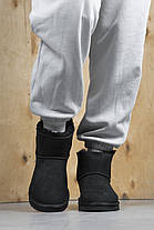 Зимові Жіночі Черевики UGG Classic Mini Zip Black Lacquer / Уггі Класик Міні Зіп Лакер Чорні, фото 5
