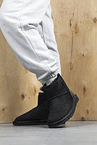 Зимові Жіночі Черевики UGG Classic Mini Zip Black Lacquer / Уггі Класик Міні Зіп Лакер Чорні, фото 3