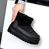 Дутики Угги ЧЕРНЫЕ короткие на Платформе со Змейкой влагозащитные полуботинки сапожки женские зима, фото 6