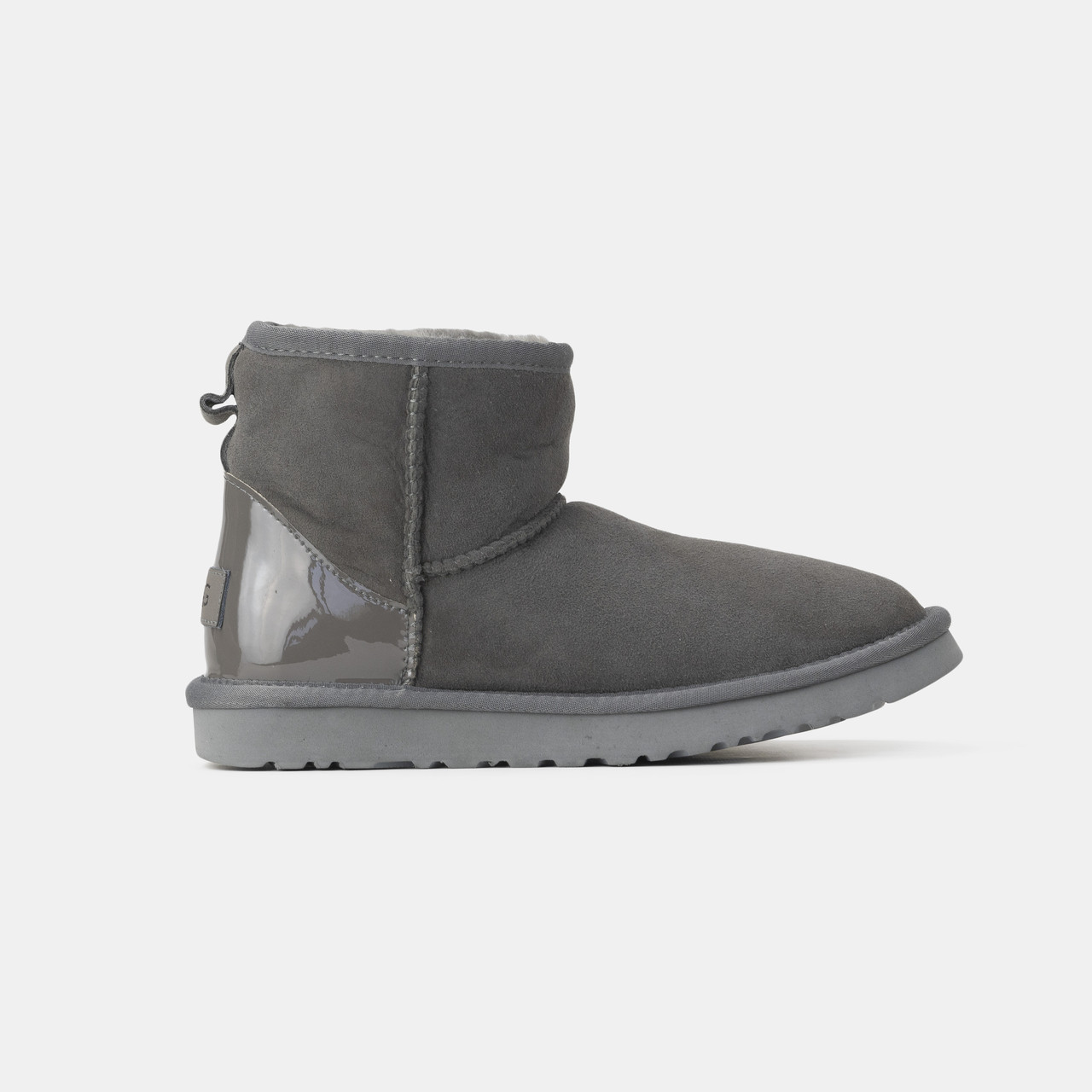 Зимові Жіночі Черевики UGG Mini Grey Metallic Suede / УГГ Міні Металік Суейд Сірі