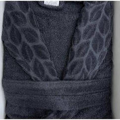 Халат лазневий SOHO розмір L/XL бавовна 100% Leaves Graphite