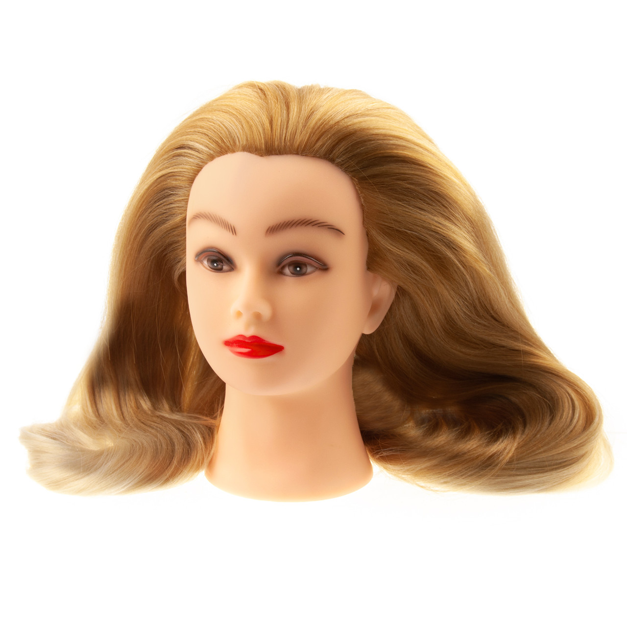 Навчальна голова 30% натурального волосся, довжина 65-70 см, блонд
