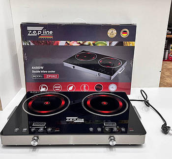 Елекрічна інфрачервона двоконфоркова плита Zepline ZP-062 4400 W (3)