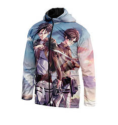 Куртка вітровка класична чоловіча «Levi and Eren. Attack on Titan»