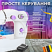 Швейна машинка багатофункціональна двошвидкісна подвійна нитка переносна з педаллю на батарейках, фото 5