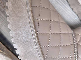 Уги БЕЖЕВІ UGG світлі короткі стьобані на високій підошві платформі екошкіра жіночі зима, фото 5