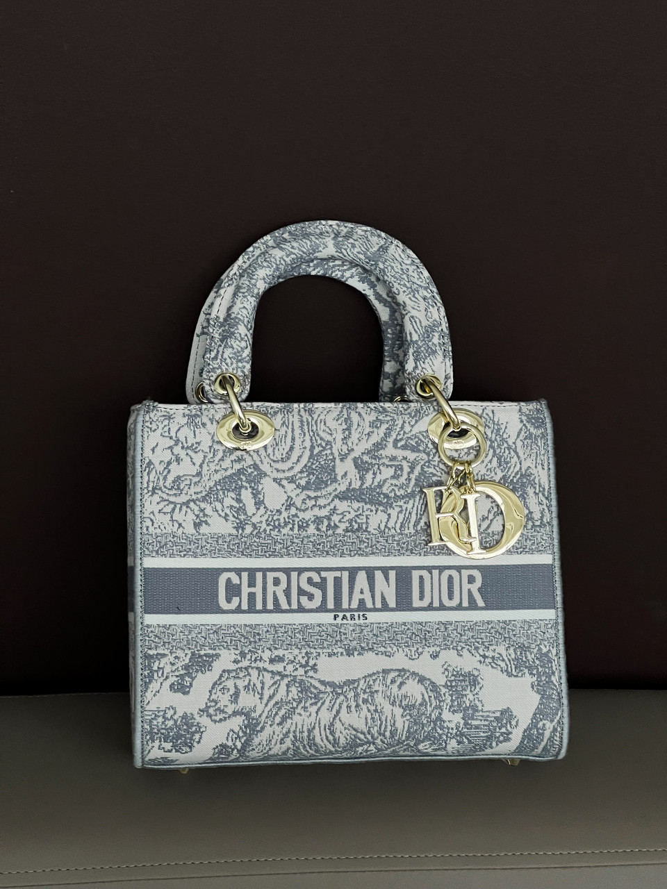 Жіноча сумка Леді Діор сірий тигр Преміум якість Christian Dior, фото 1