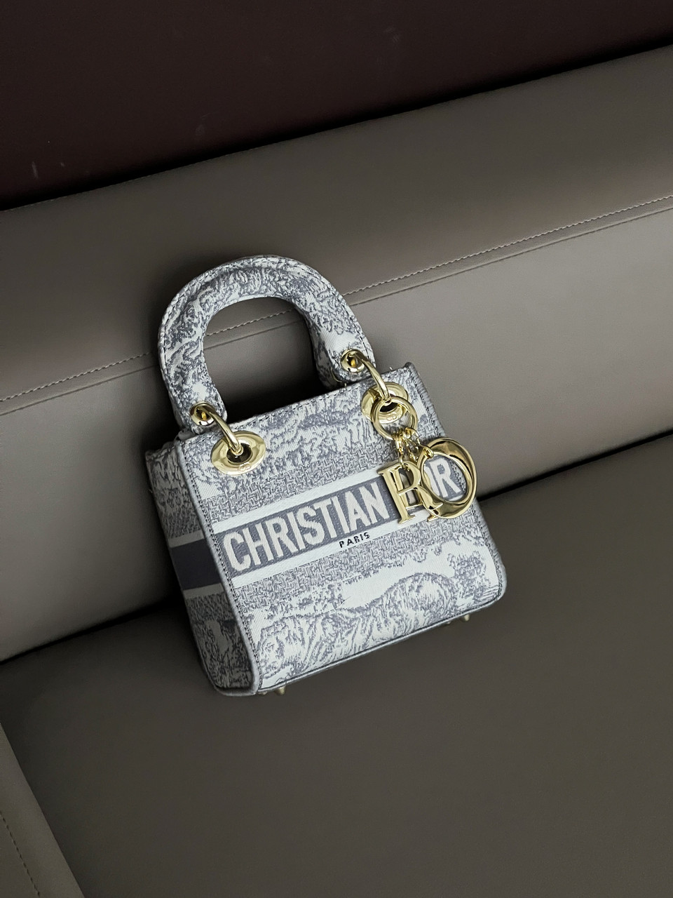 Жіноча сумка Леді Діор сірий тигр міні Преміум якість Christian Dior, фото 1
