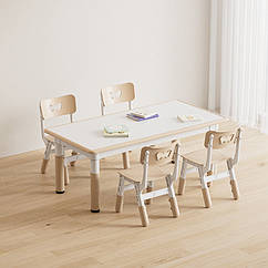 Регульований столик з мольбертом Terrio та 4 стільці ( Кавовий)