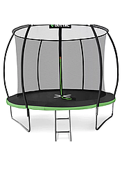 Батут Outtec Premium 12ft (374 см) чорно-зелений із внутрішньою сіткою -UKMarket-