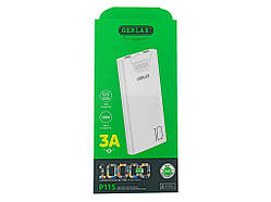 Power Bank 10000mAh P115 білий ТМ Gerlax