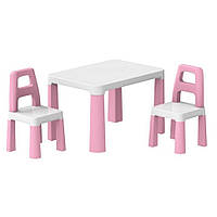 Дитячий стіл із двома стільцями 0457TXK рожевий