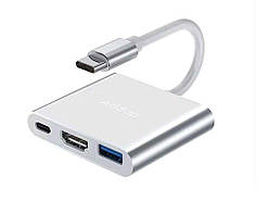Перехідник Type-C-HDMI-USB 3.0 (3в1) ТМ Gerlax