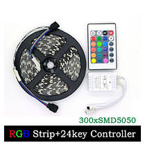 Світлодіодні стрічки Лед стрічка від смартфона 5050 RGB LED 5 м 220 v, Світлодіодні QF-775 стрічки діоди, фото 5