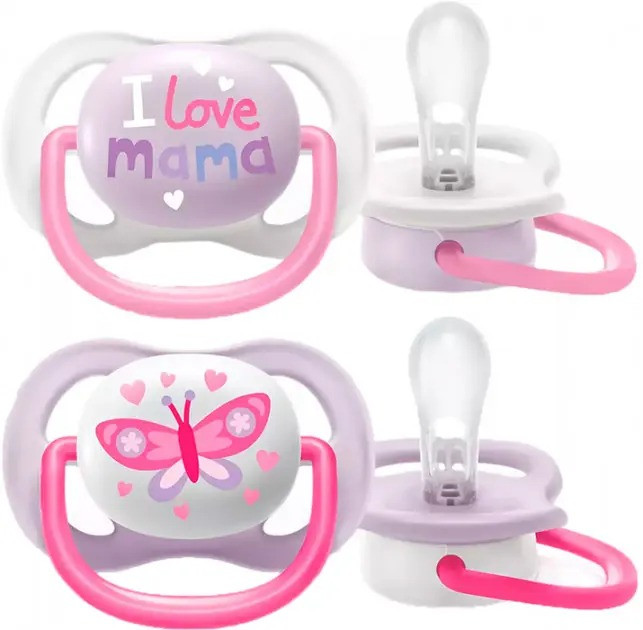Ортодонтична пустушка для дівчинки Philips Avent Ultra Air 0-6 міс. 2 шт.