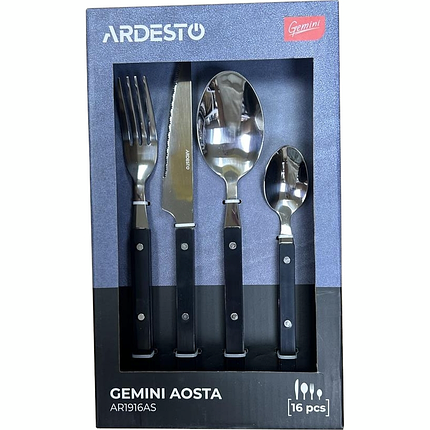 Набір столових приладів Ardesto Gemini Aosta 16 приладів AR1916AS, фото 1