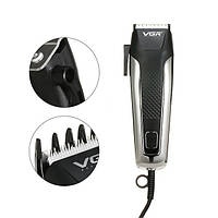 Машинка для стрижки волосся VGR V-120, зручний тример для бороди з насадками.
