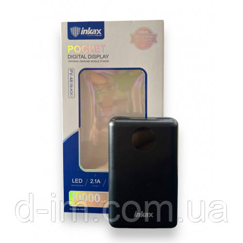 POWER BANK INKAX PV-46 на 10000mAh (2,1A) з циферблатом, без шнура (2виходи)
