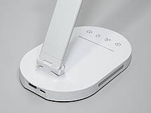 Біла світлодіодна настільна лампа з димером таймером 6Вт, фото 4