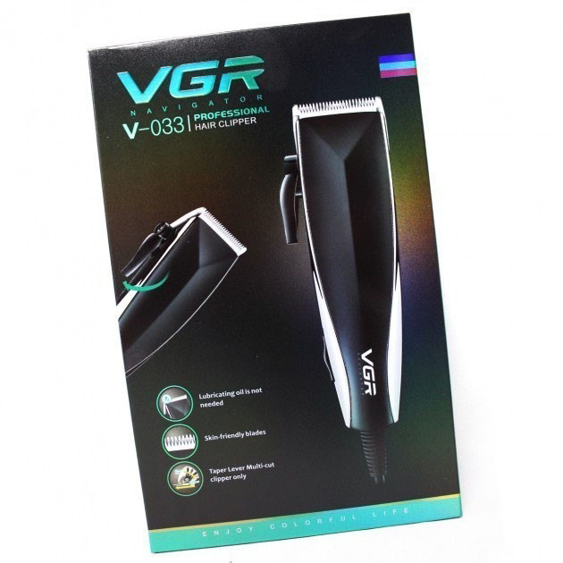 Професійна машинка для стрижки волосся VGR V-033 з функцією тримера та AG-125 4 насадками