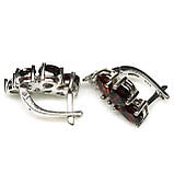 Сережки. Натуральний гранат. Срібло 925., фото 2