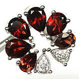 Сережки. Натуральний гранат. Срібло 925., фото 3