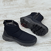 Черевики чоловічі зимові чорні на замку дутіки Ботинки мужские зимние черные на замке дутики (Код: Р3539)
