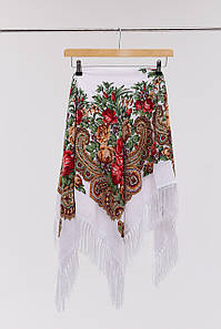 Хустинка "Романтичні квіти" (біла)