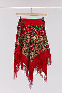 Хустинка "Романтичні квіти" (червона)