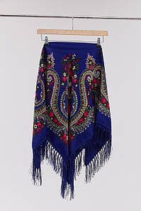 Хустинка "Квіти полісся" (синя)