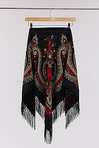 Хустинка "Квіти полісся" (чорна)