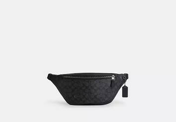 Чоловіча сумка-бананка Coach Warren Belt Bag In Signature Canvas (сіра) ОРИГІНАЛ