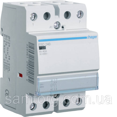 Контактор Hager ESD240 40A 2НВ 24W упаковка 4шт, КРАТНІСТЬ замовлення упаковка!!!