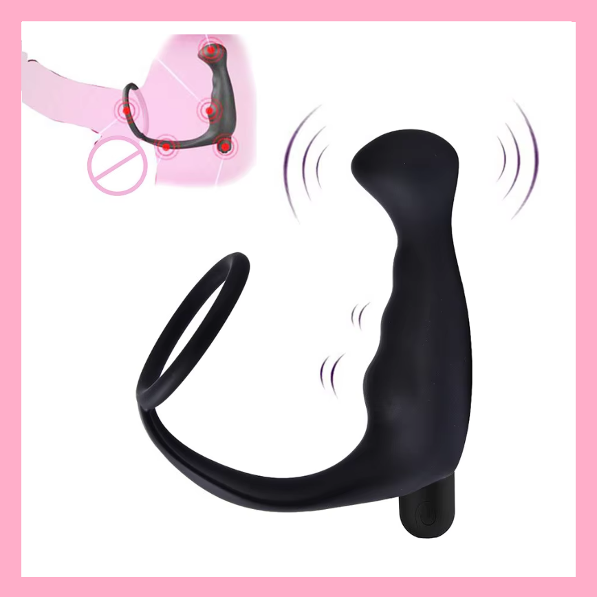 Вібратор простати з ерекційним кільцем, Анальний масажер із вібрацією, стимулятор простати, Інтимні іграшки, фото 1