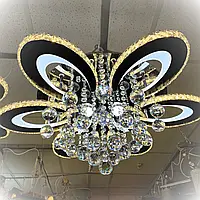 Люстра світлодіодна з пультом F+Light 234W до 40 м² колір Чорний + Хром FP-23504-6-3