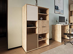 Книжкова шафа MI3 Пенал Mito Accord, колір дуб ендерейн/ білий або сірий кобальт