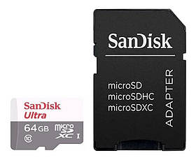 Картка пам'яті 64 ГБ Class 10 microSDXC SanDisk Ultra SDSQUNR-064G-GN3MA