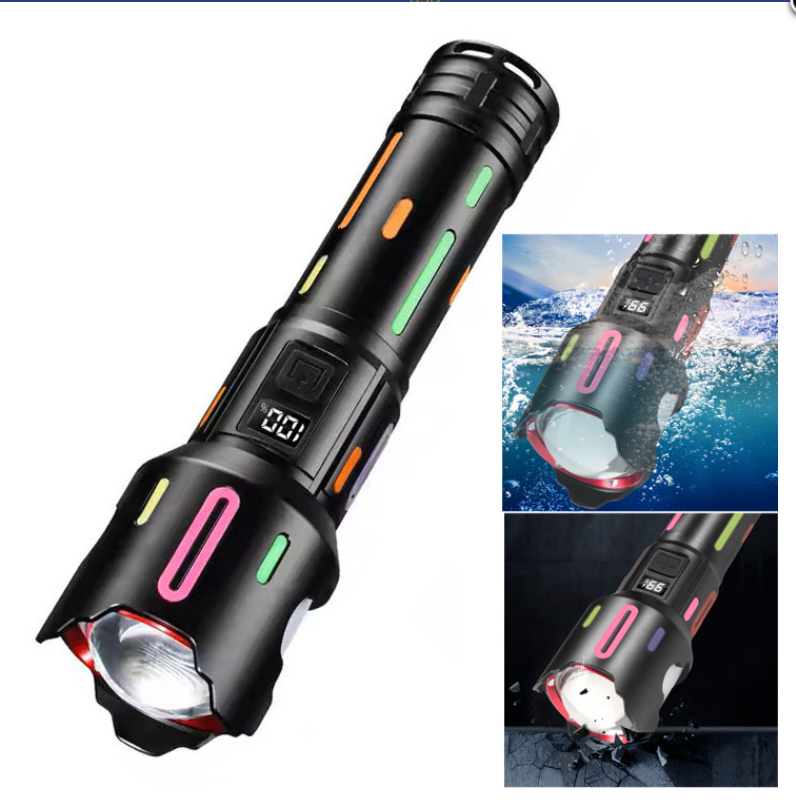 Ліхтар акумуляторний потужний професійний ліхтарик з павербанком BL-2405 флуоресцентний корпус зум 4 режими