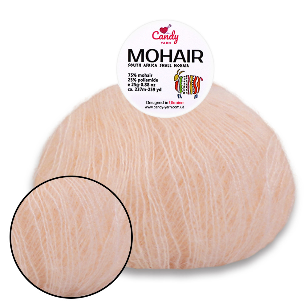 Candy-Yarn Mohair 75%, Персиковий зефір No8, фото 1