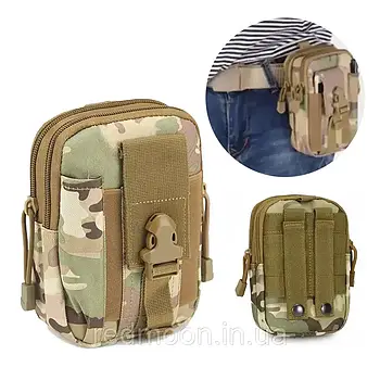 Чоловічий підсумок на пояс A50 (18х13х3 см) з кріпленням Mollе, Мультикам / Тактична поясна сумка