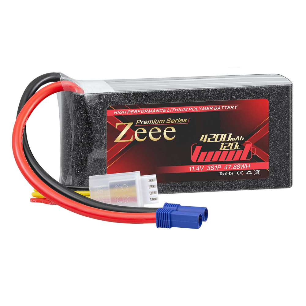 Аккумулятор Zeee 11.4V 120C 4200mah 3S RC Li-po EC5, фото 1