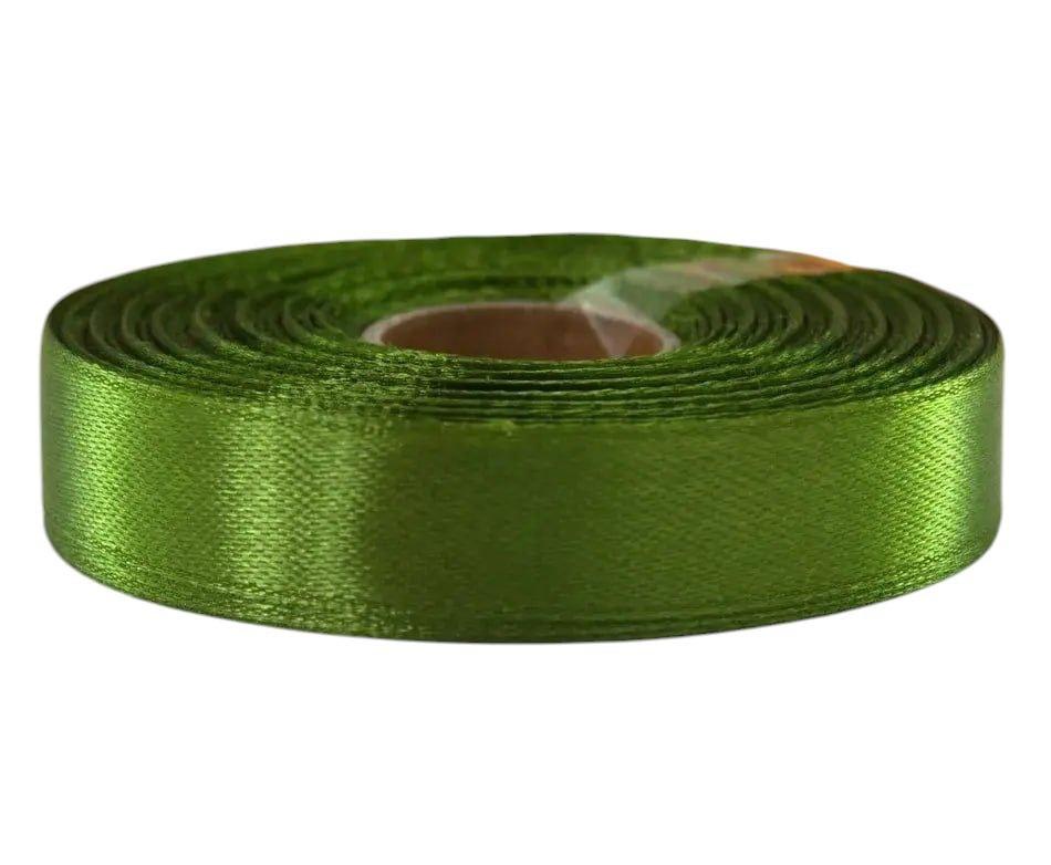 Стрічка атласна LiaM оливкова 1,2 см ширина 25 ярдів