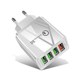 Адаптер швидкого заряджання QC 3.0 4xUSB 30 Вт 3 А Puluz SYA001060401B