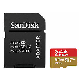 Картка пам'яті 64 GB microSDXC UHS-I U3 A2 SanDisk Extreme SDSQXAH-064G-GN6AA