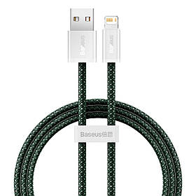 Кабель Lightning для айфон 2.4 А 1 м зелений Baseus Dynamic 2 CALD040006