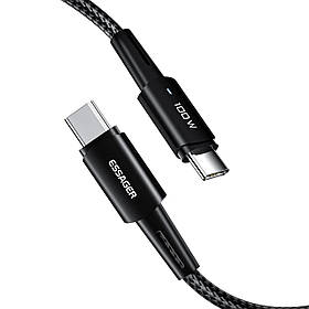 Кабель Type-C 100Вт швидке заряджання 1 м чорний ESSAGER EXCT1-CG01